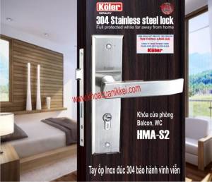 Khóa cửa phòng-ban công-vệ sinh Koler- inox sus 304