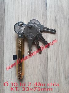 Ổ khóa cửa  hai đầu 10 bi chìa kép dùng cho loại khóa cửa chính