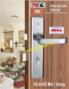 Khóa cửa chính inox 304 hiệu Nikkei-khóa tay gạt inox cao cấp dùng cho cửa đi