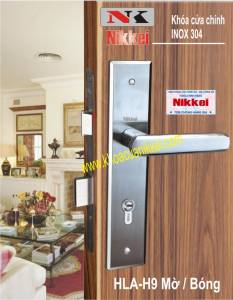 Khóa cửa chính inox 304 hiệu Nikkei-khóa tay gạt inox cao cấp dùng cho cửa đi
