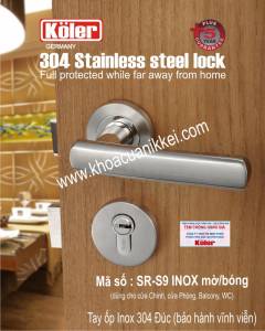 Khóa tay ốp rời- khóa phân thể inox 304 dùng cho cửa đi, cửa phòng, cửa vệ sinh và ban công hiệu Koler