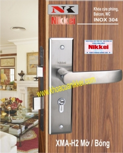 Khóa cửa inox 304 hiệu Nikkei-khóa tay gạt inox cao cấp dùng cho cửa phòng-ban công-vệ sinh