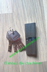 Ổ khóa 2 đầu chìa dài 90mm dùng cho cửa gỗ dày, cửa chống cháy